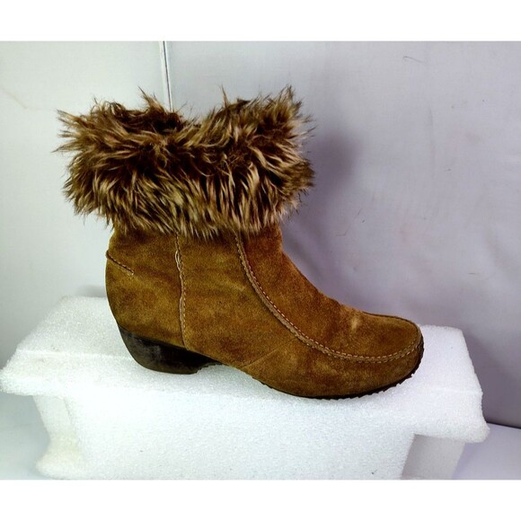 Soporto Chestnut Leather Suede Ankle Boots,  Women Size  9M - Picture 6 of 10